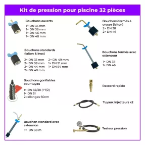 32-teiliges Schwimmbad-Druckset zur Lecksuche